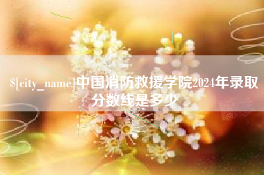 武威中国消防救援学院2024年录取分数线是多少