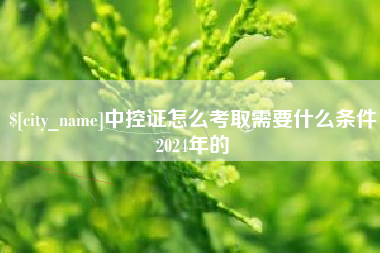 武威中控证怎么考取需要什么条件2024年的