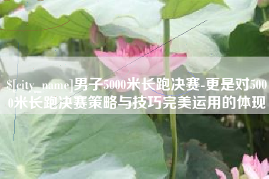 武威男子5000米长跑决赛-更是对5000米长跑决赛策略与技巧完美运用的体现